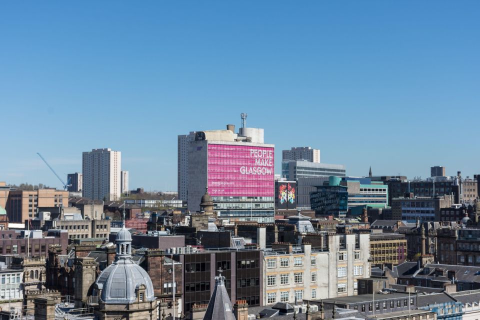 Met tower over Glasgow city skyline 