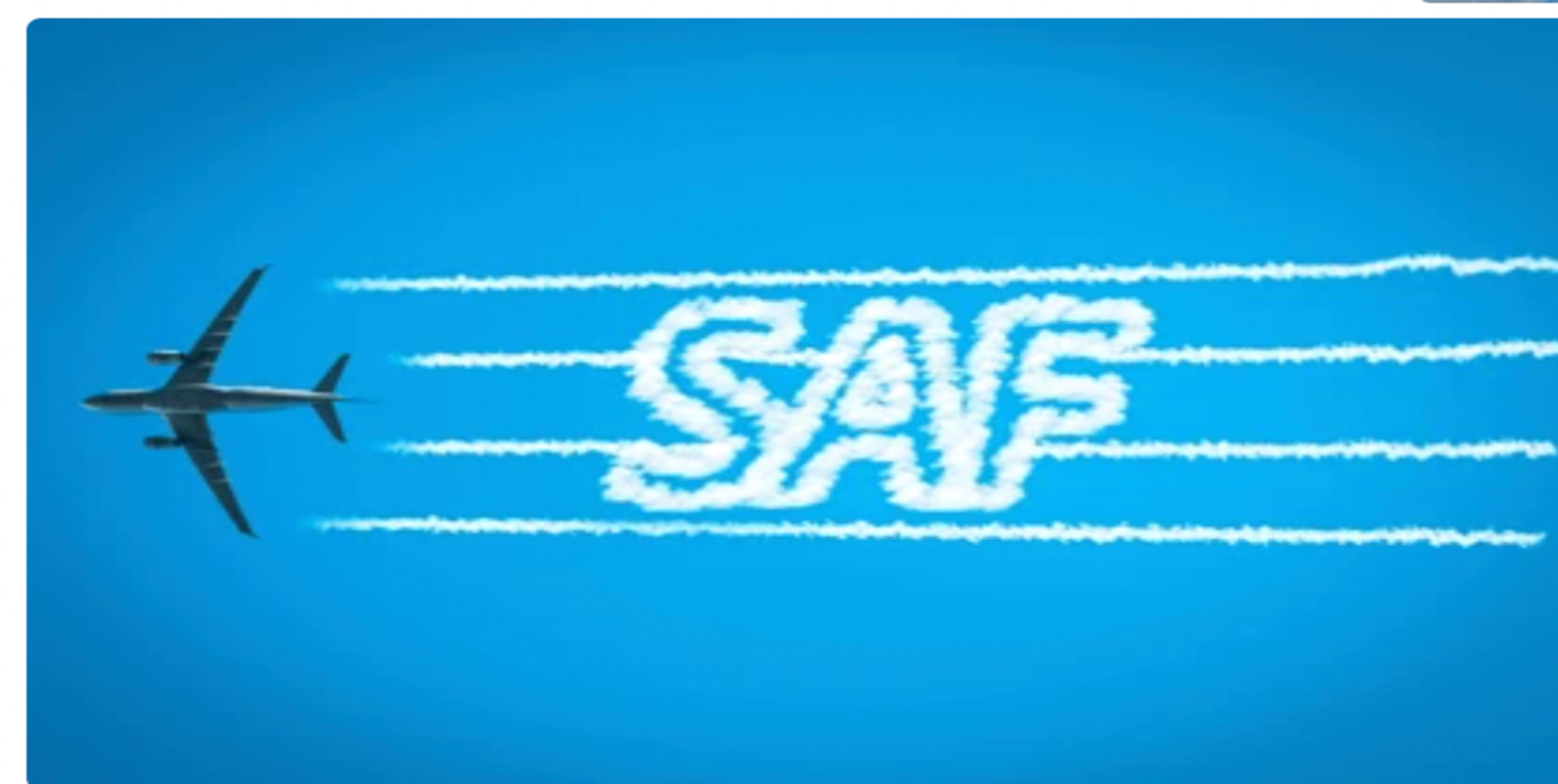 Image of plane with SAF contrails