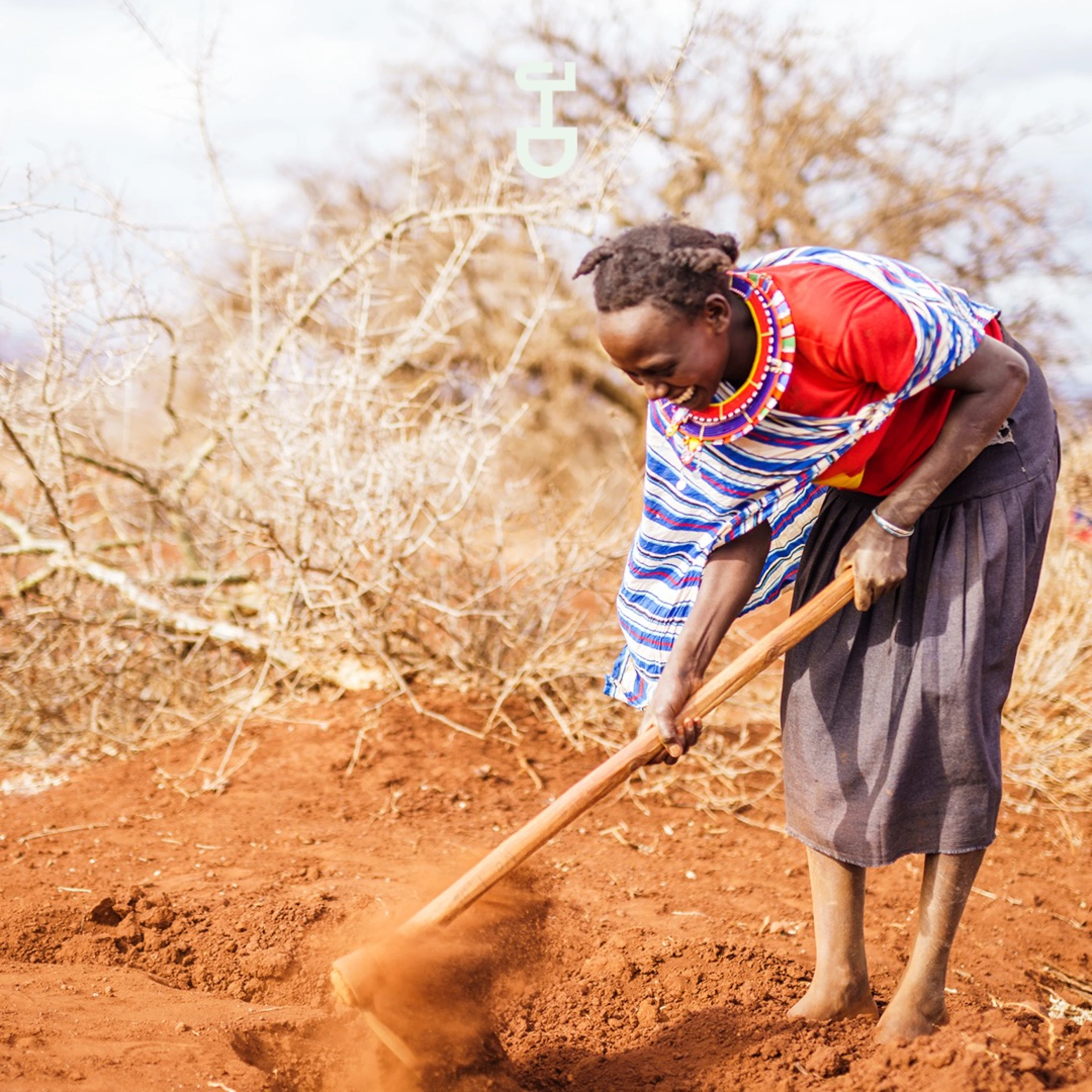 Woman digging bunds