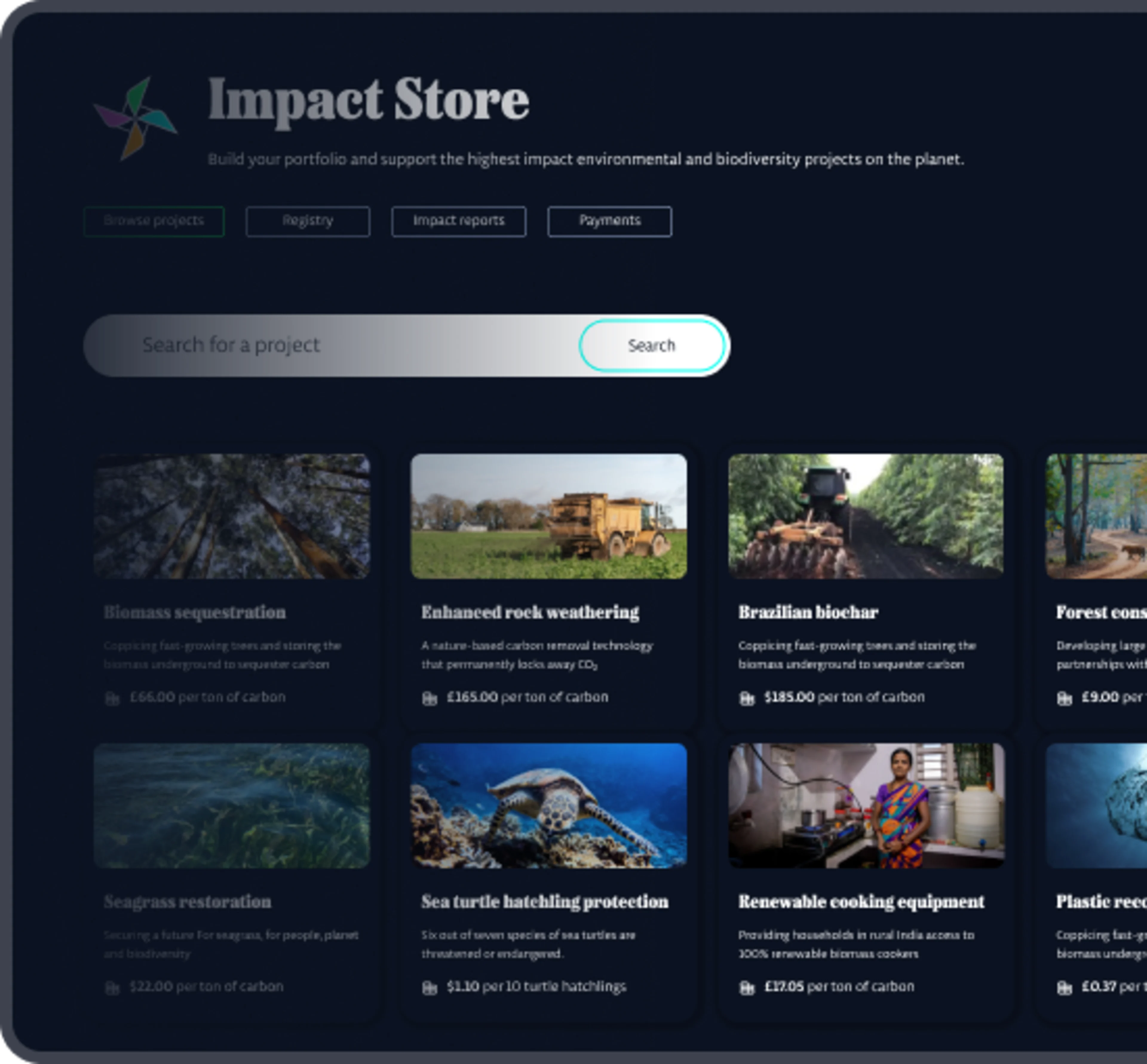 An illustration of Pinwheel's impact store