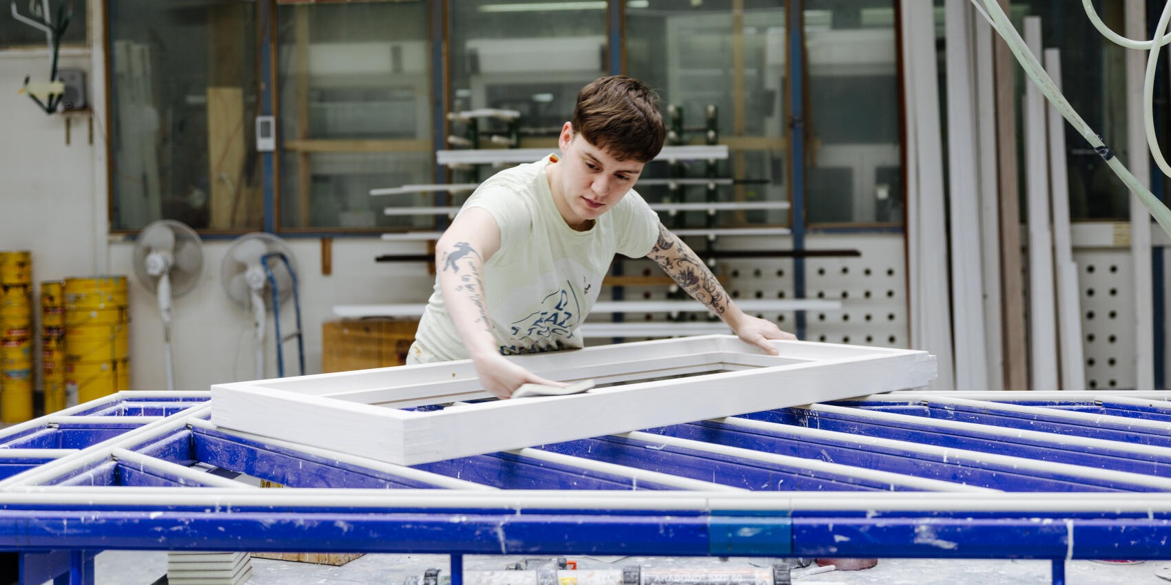 Intermediate sanding & joint sealing