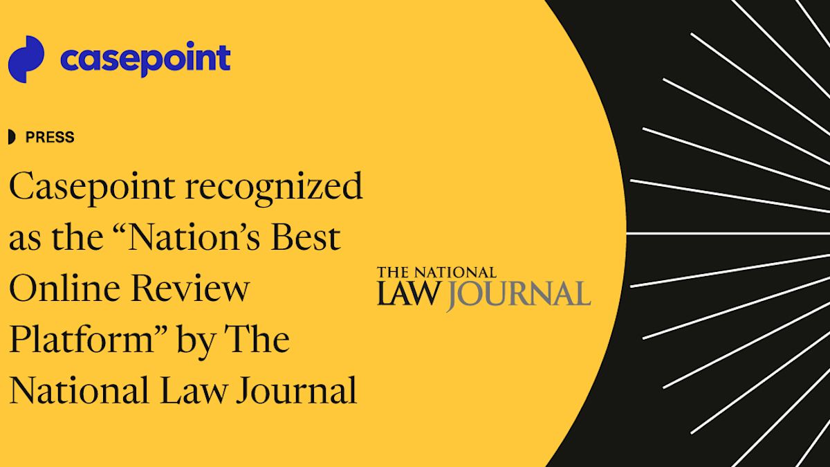 Casepoint awarded “Nation’s Best Online Review Platform” by The