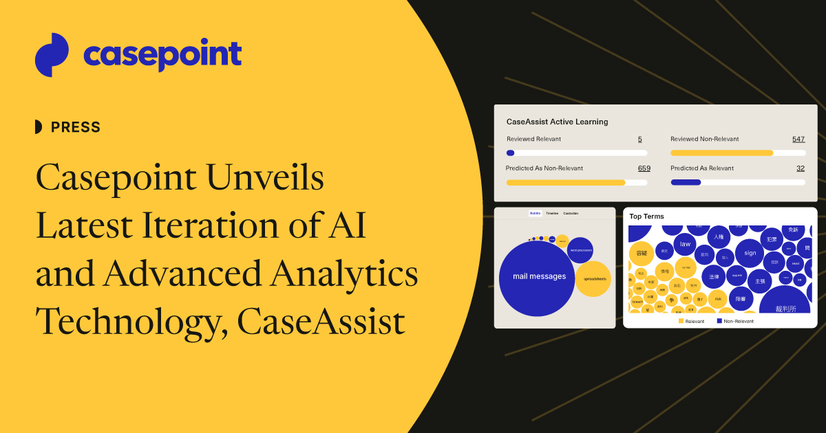 Casepoint Upgrades AI and Advanced Analytics Technology, CaseAssist ...