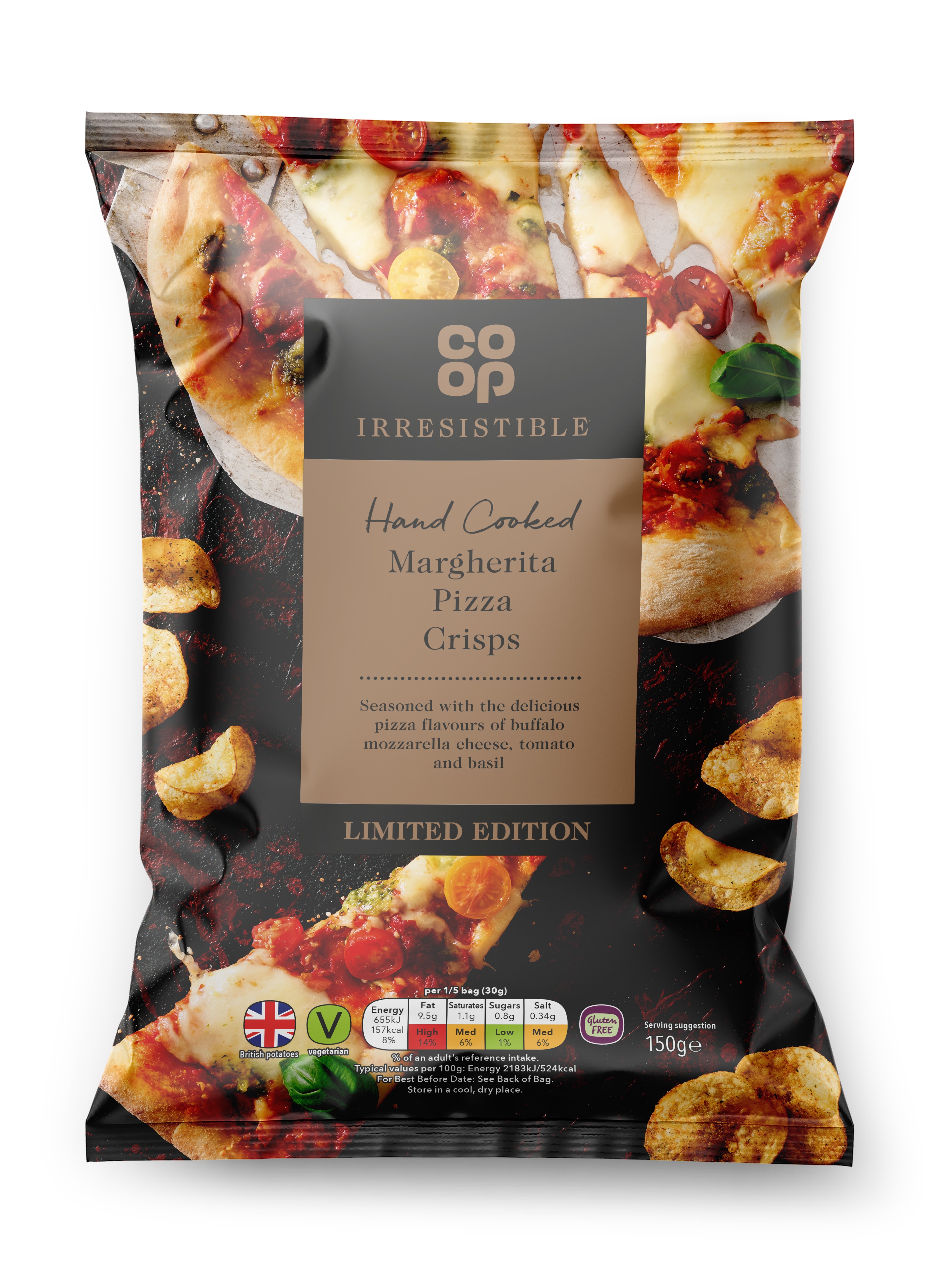 Irresistible Hand Cooked Margherita Pizza Crisps
