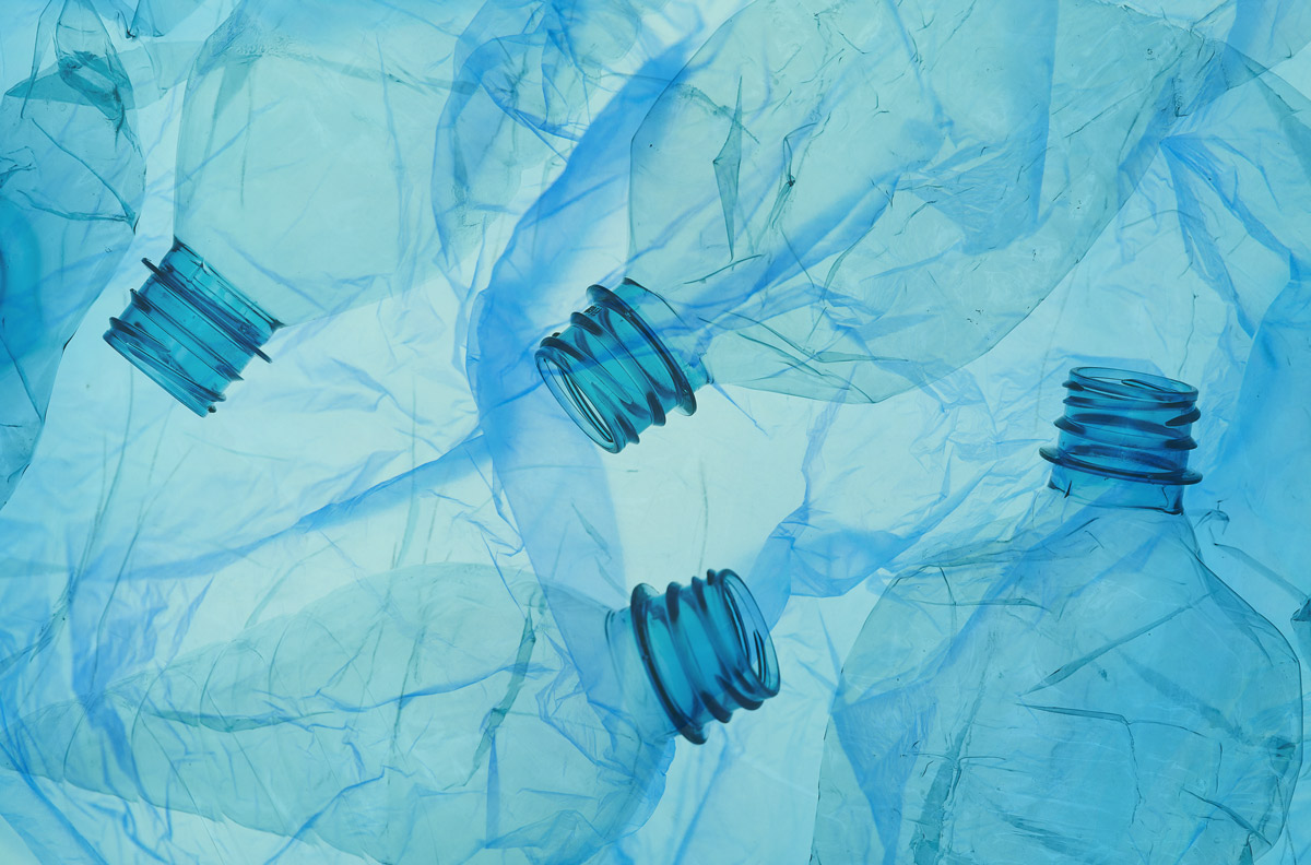 Image - Blue crushed plastic bottles