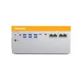 HX524 FRONT Front view of the OnLogic Helix 524 industrial computer showcasing multiple USB 3.2 ports, USB-C port, and four Gigabit Ethernet LAN ports.