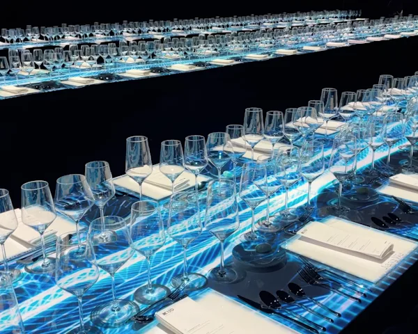 Projection mapping making for interactive dinner table decorations