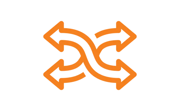 Icon of two arrows intertwining