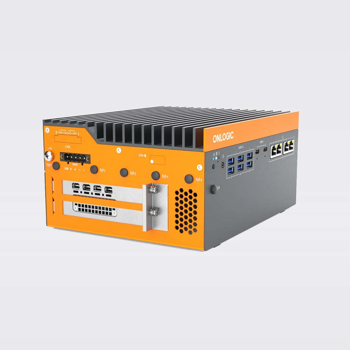 Onlogic Computer Rugged Fanless Industrial Computer with GPU/PCIe Expansion