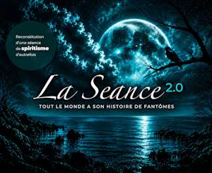 Une affiche mystérieuse sous un ciel nocturne, avec une immense lune, un corbeau et une ambiance sombre et envoûtante.