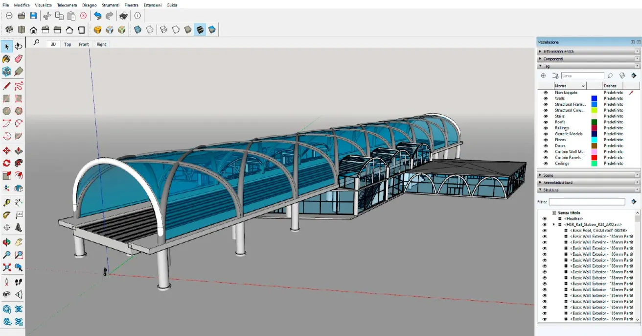 Revit import stazione ferroviaria