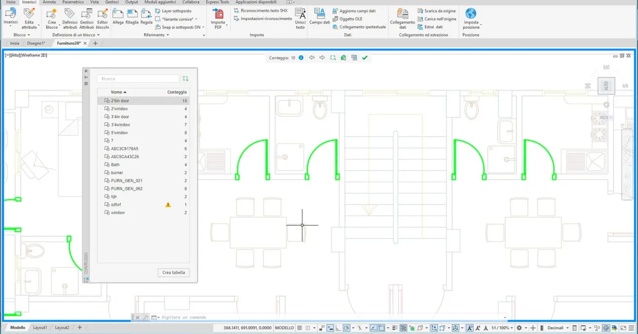 Conteggio blocchi AutoCAD