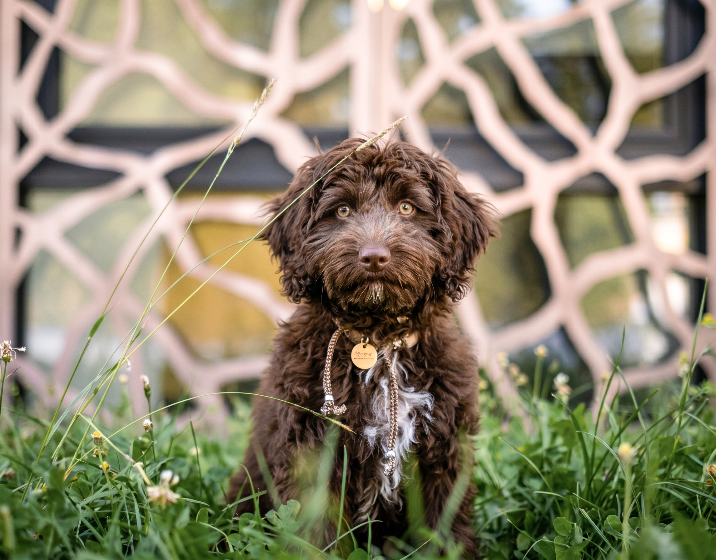 Ein brauner Lapradoodle Hund als Valsana Hotel Gast