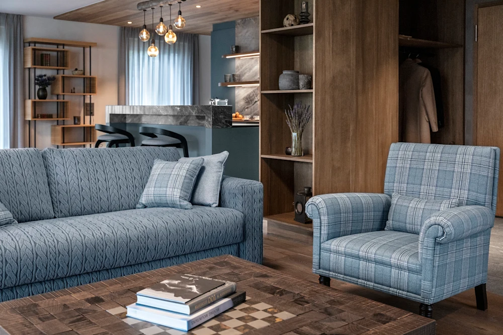 Tschuggen Grand Hotel | Two Bedroom Mountain Loft | Living Area