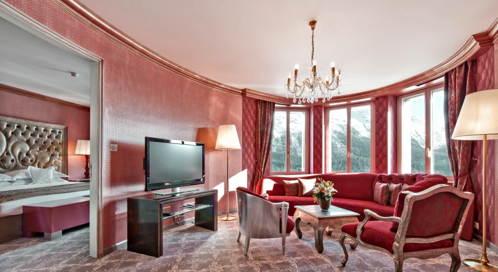 Deluxe Suite - Wohnzimmer - Carlton Hotel St. Moritz