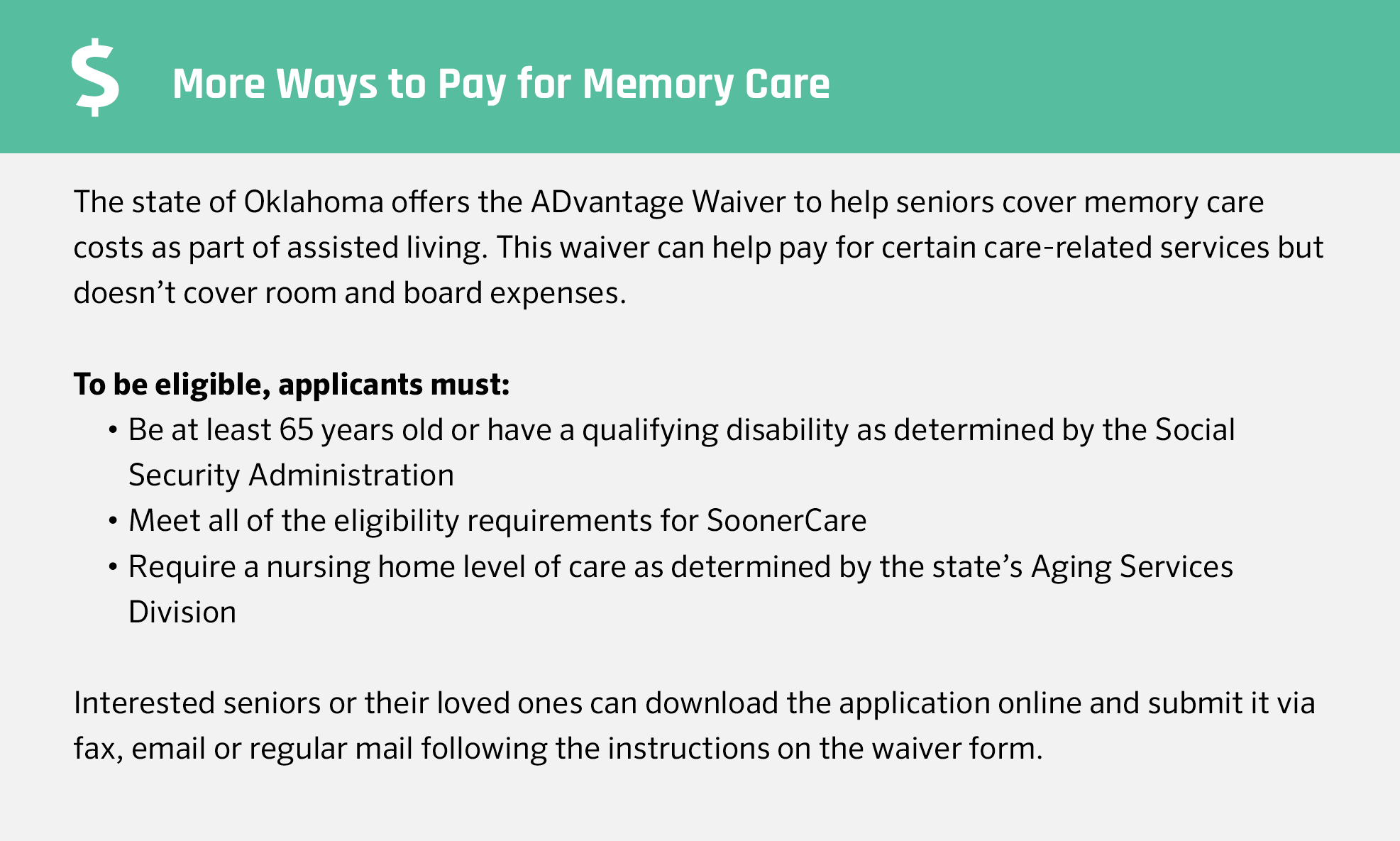 Financial Assistance for Memory Care in Oklahoma