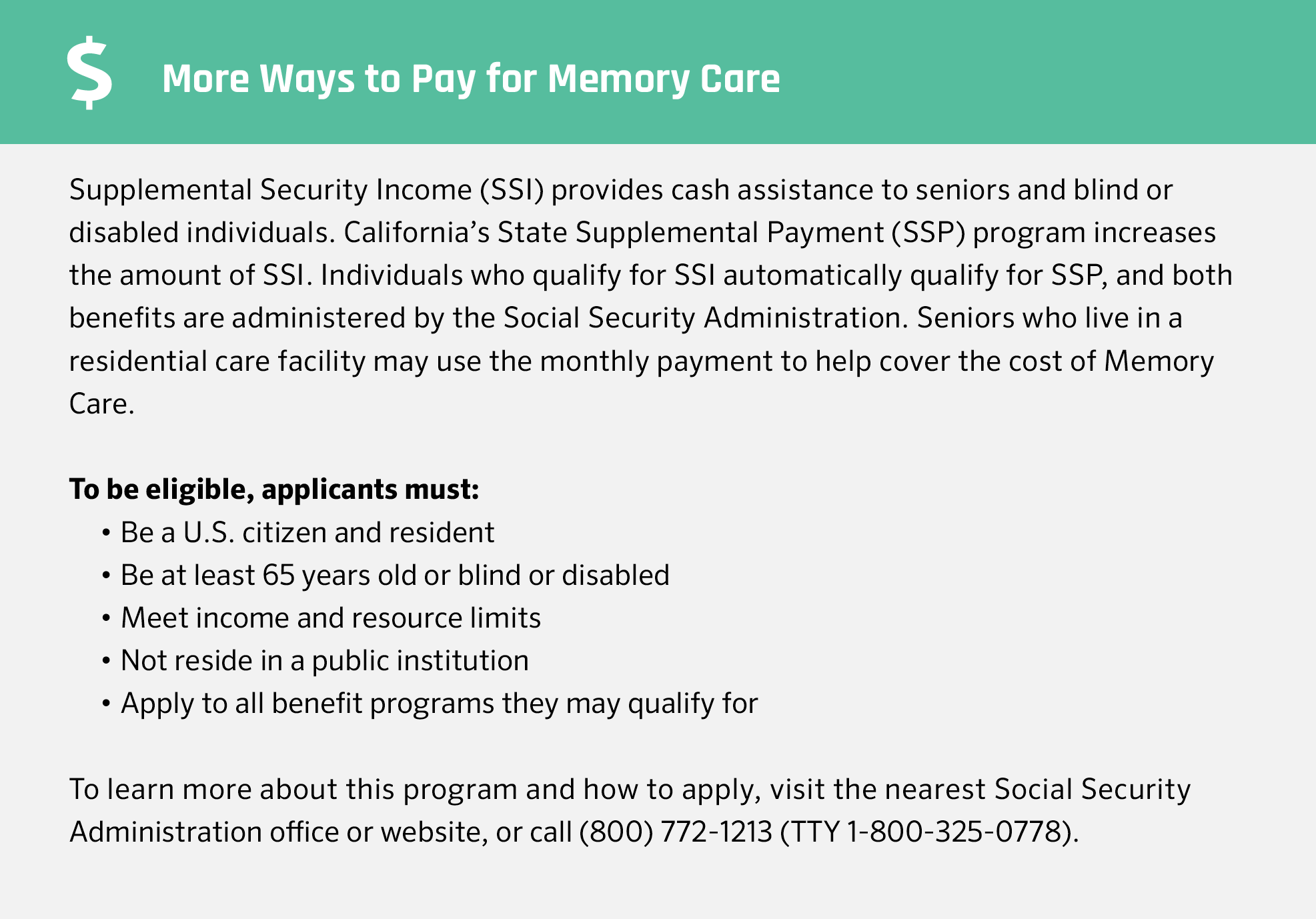 Financial Assistance for Memory Care in California