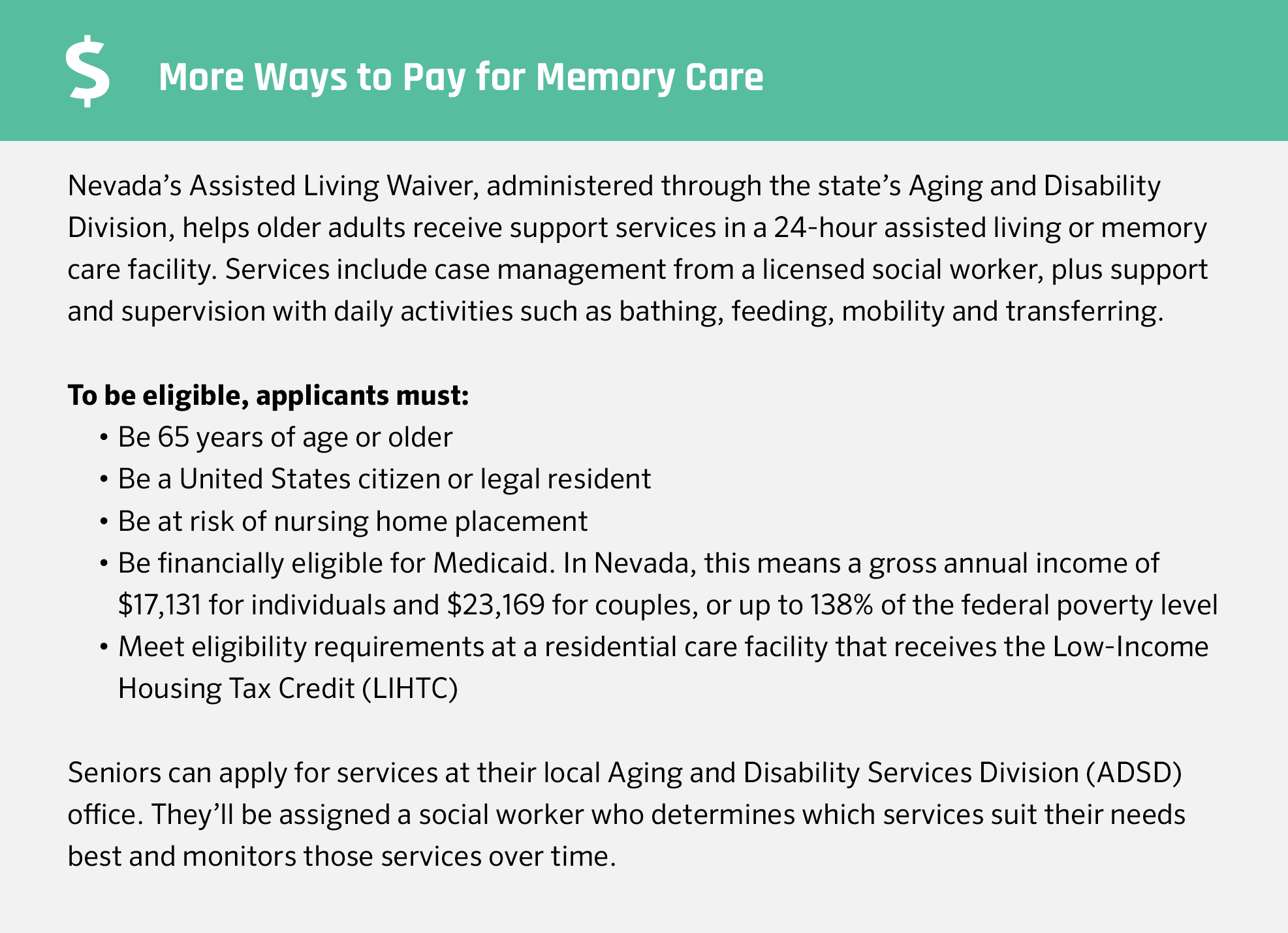 Financial Assistance for Memory Care in Nevada