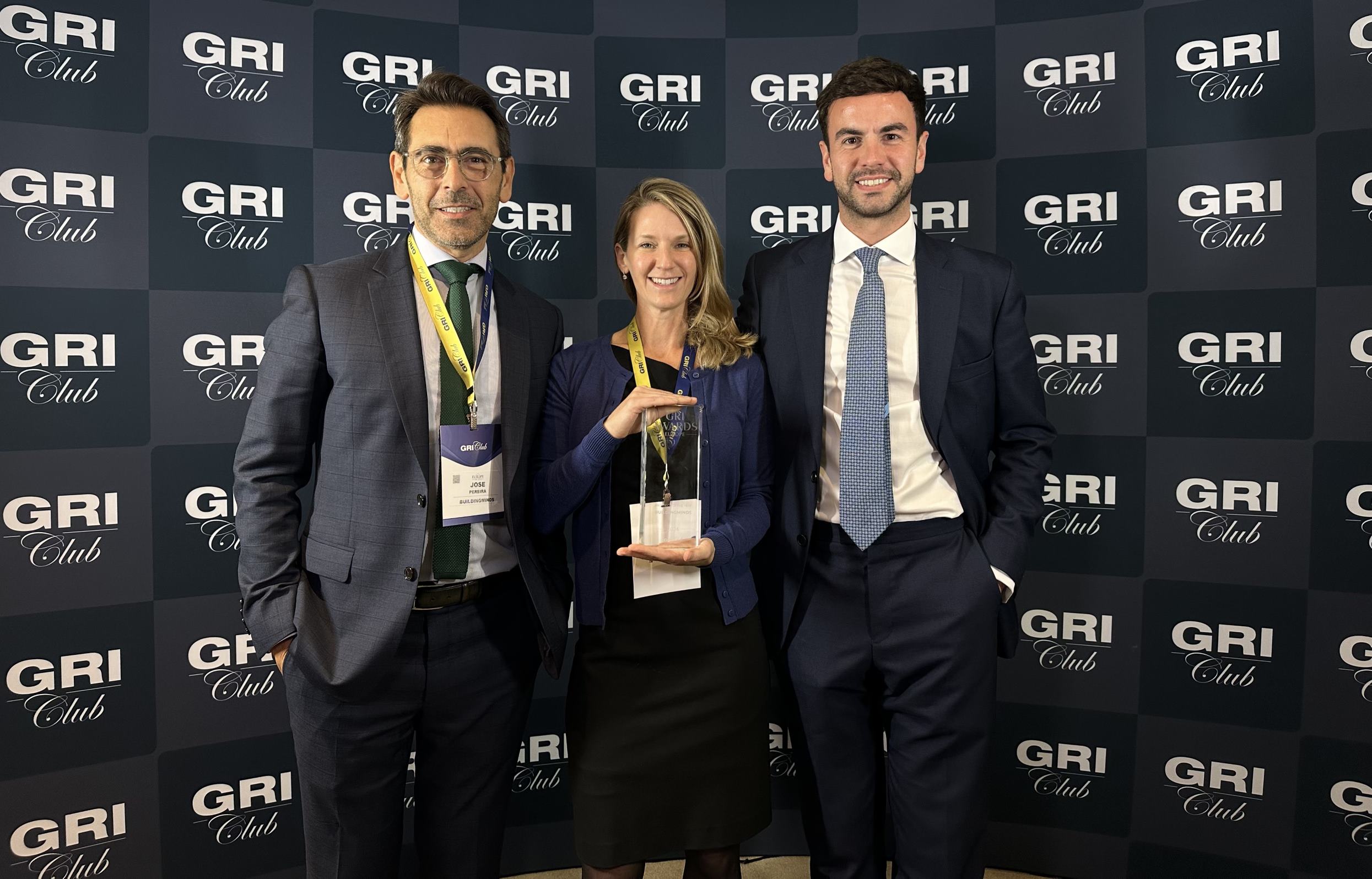 BuildingMinds receiving GRI Club PropTech of the Year 2024 award