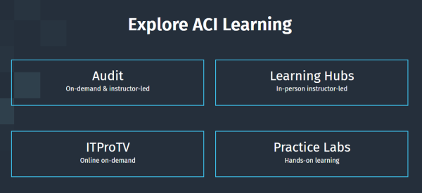 Whether you're looking for Audit, IT, Labs, or IT Certification training, ACI Learning has something for you.