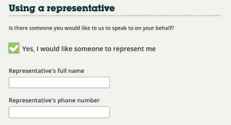 using a representative