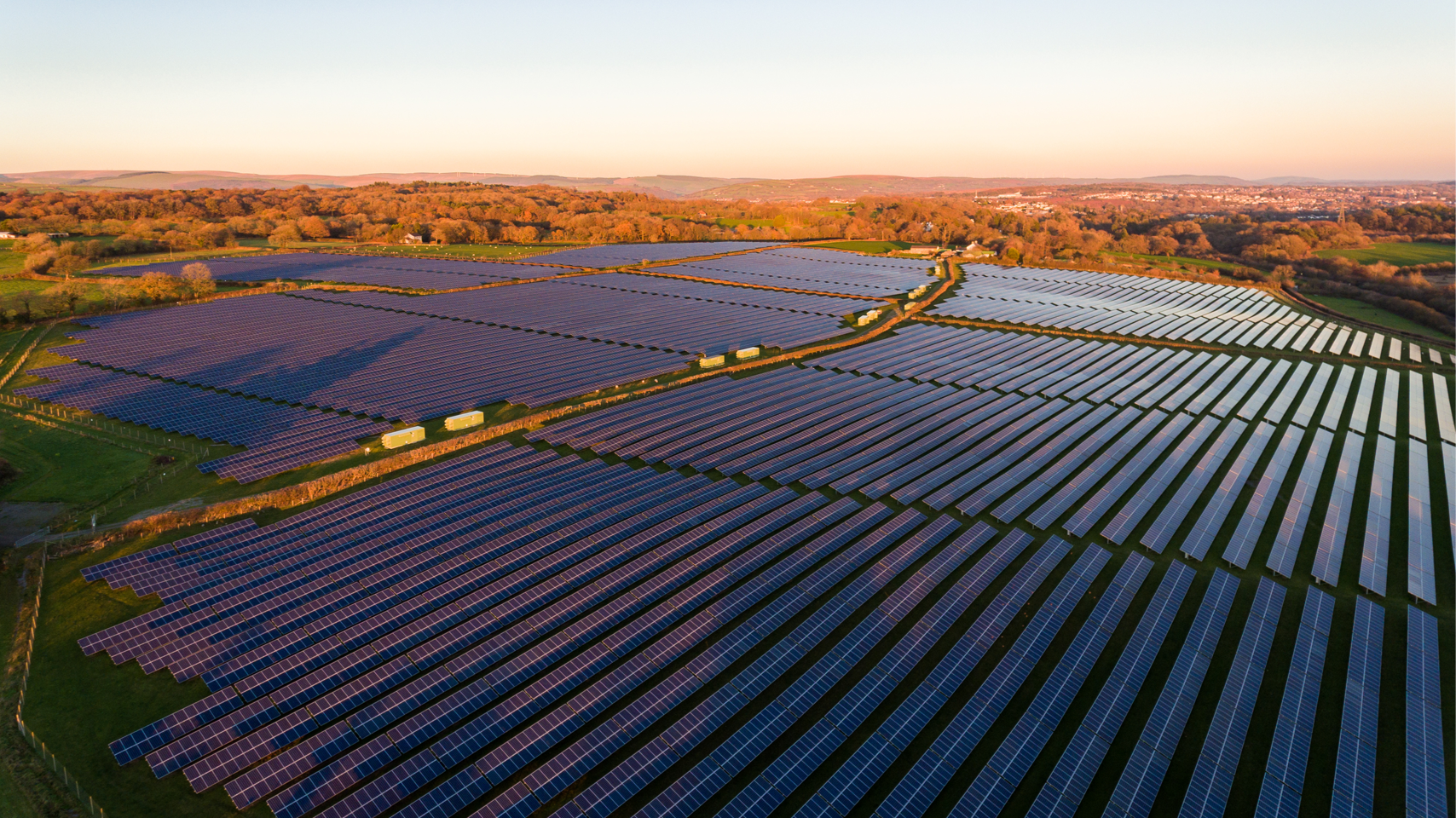 Solar farm in the open countryside