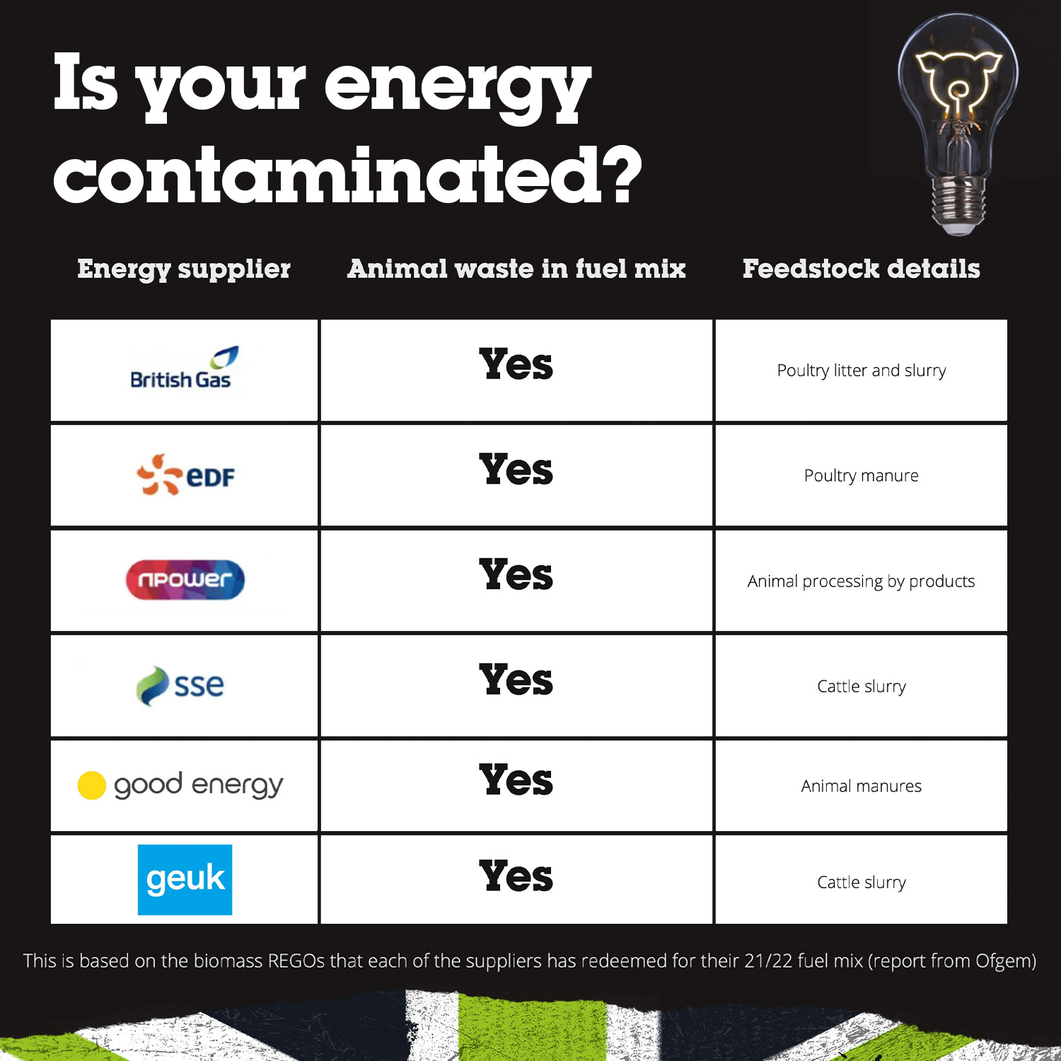 Vegan Energy Table