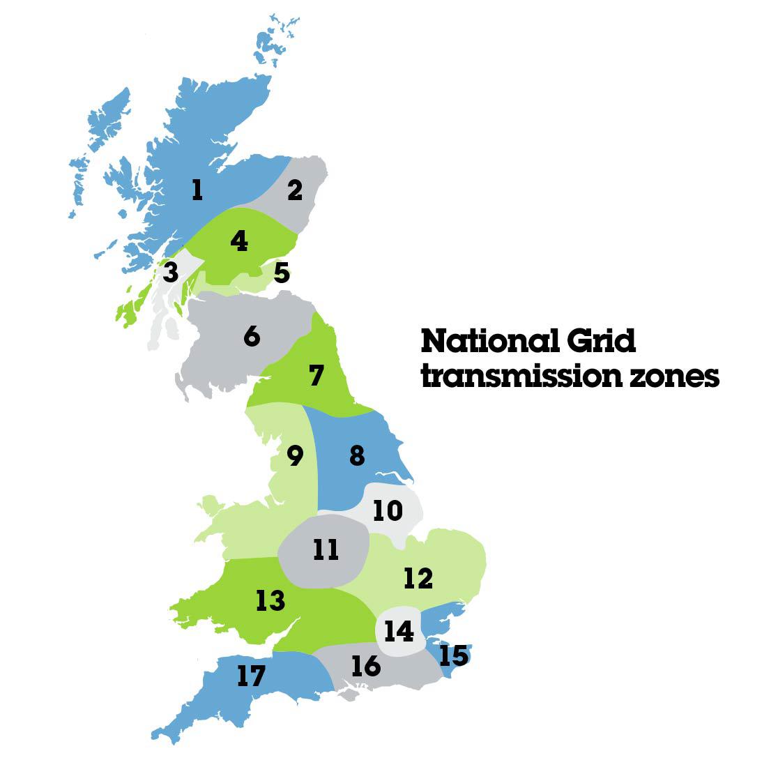 National Grid Transmission Zones