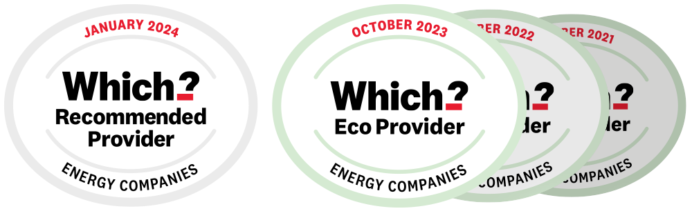 Which recommended energy provider and which eco provider logos