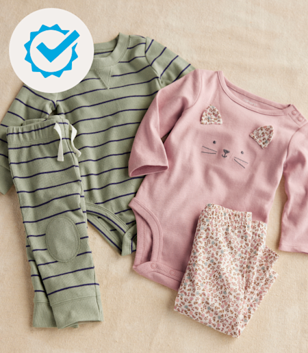 two pieces of clothing, a bodysuit and pants set