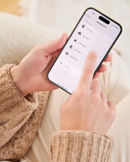 Parent looking at mobile app