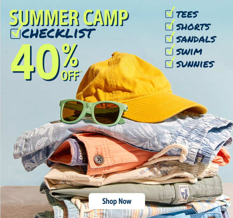 SUMMER CAMP CHECKLIST - 40% OFF* - CHECKLIST: TEES, SHORTS, SANDALS, SWIM, SUNNIES