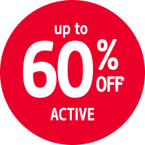 up to 60% off active