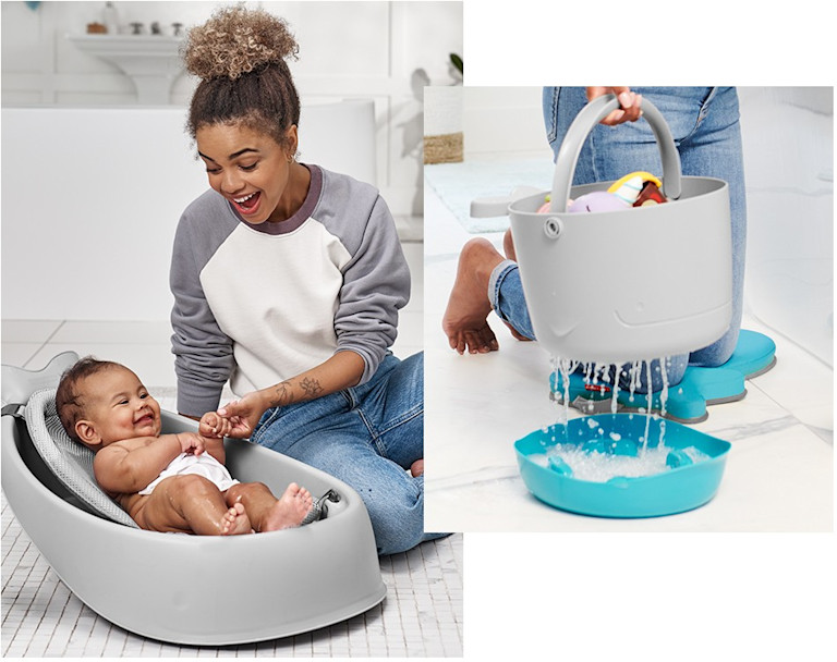 moby collection baby in the bath tub + accessories