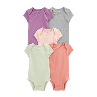 Pack Of 5 Solid Colors Baby Girls Comfortable Cotton Camisoles