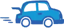 little blue car