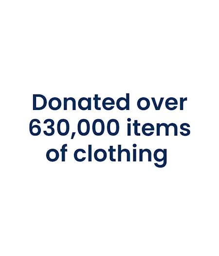 donated over 630,000 items of clothing