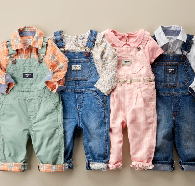 world's best overalls and baby b'gosh