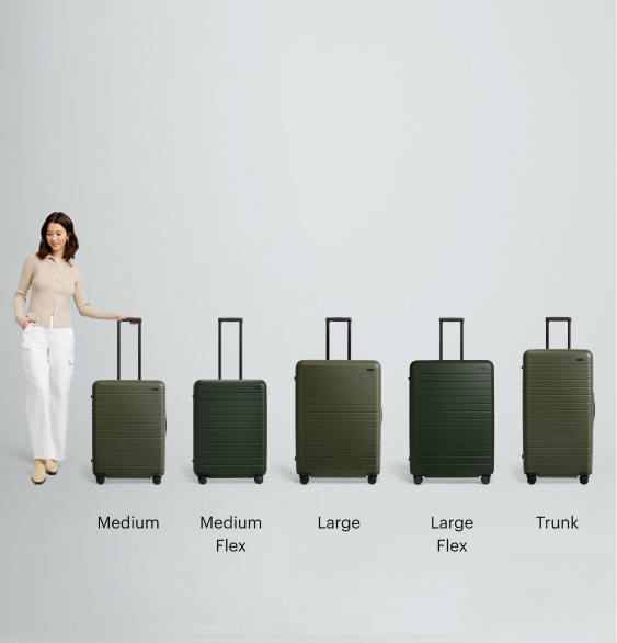 Away luggage fashion size comparison