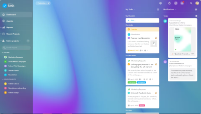 Dashboard of MeisterTask Task Management Software