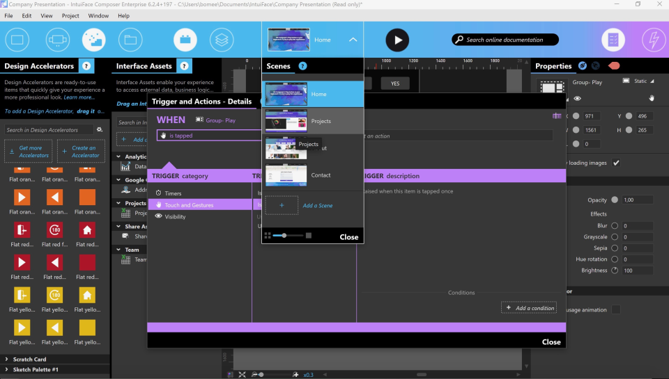 Screenshot_digital_signage_Tool_Intuiface Screenshot des Digital signage Tools Intuiface