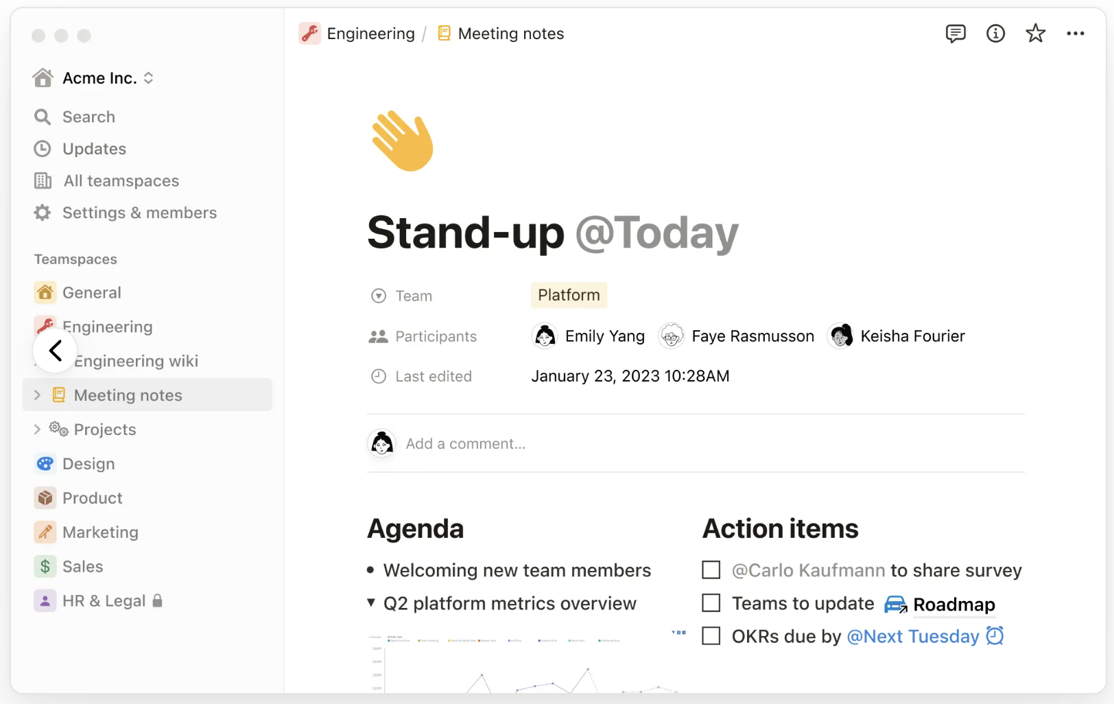 Captura de tela do Notion Roadmap