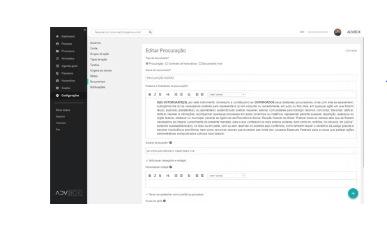 sistema-escritório-advocacia-BR-Capterra-Image-1 Visualização da edição de documentos jurídicos no ADVBOX