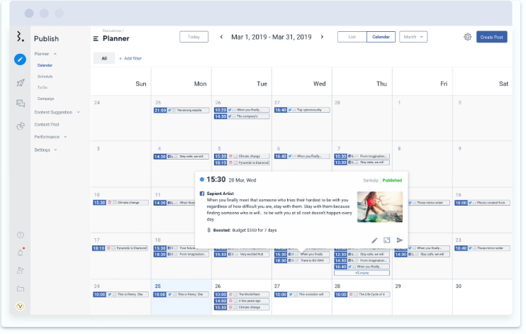 Social Media Strategie für kleine Unternehmen: Social-Media-Kalender in Statusbrew