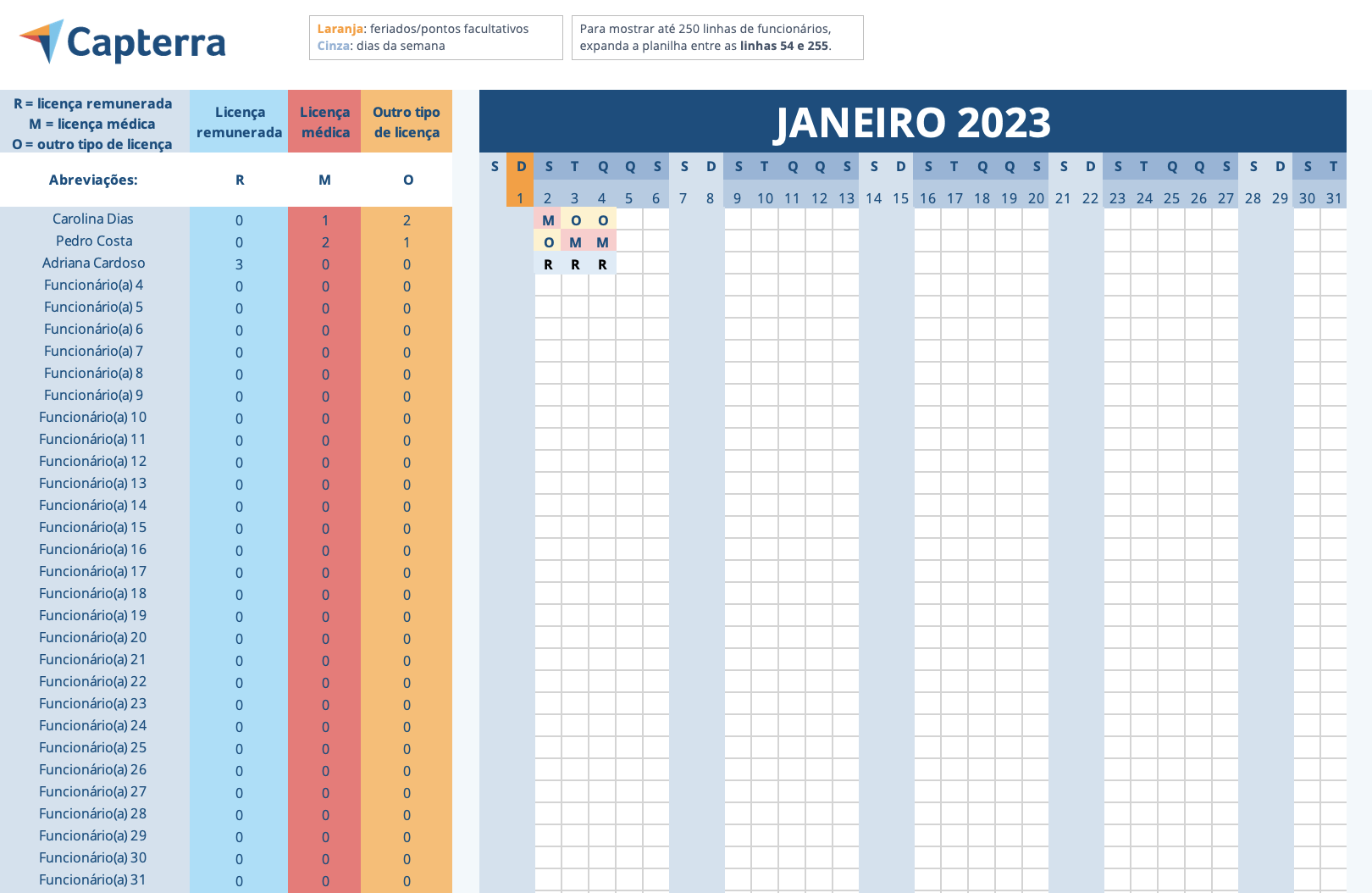 Baixe Grátis Nossa Planilha De Férias De Funcionários 0943