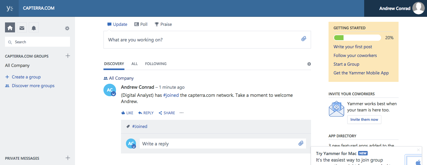 screenshot yammer