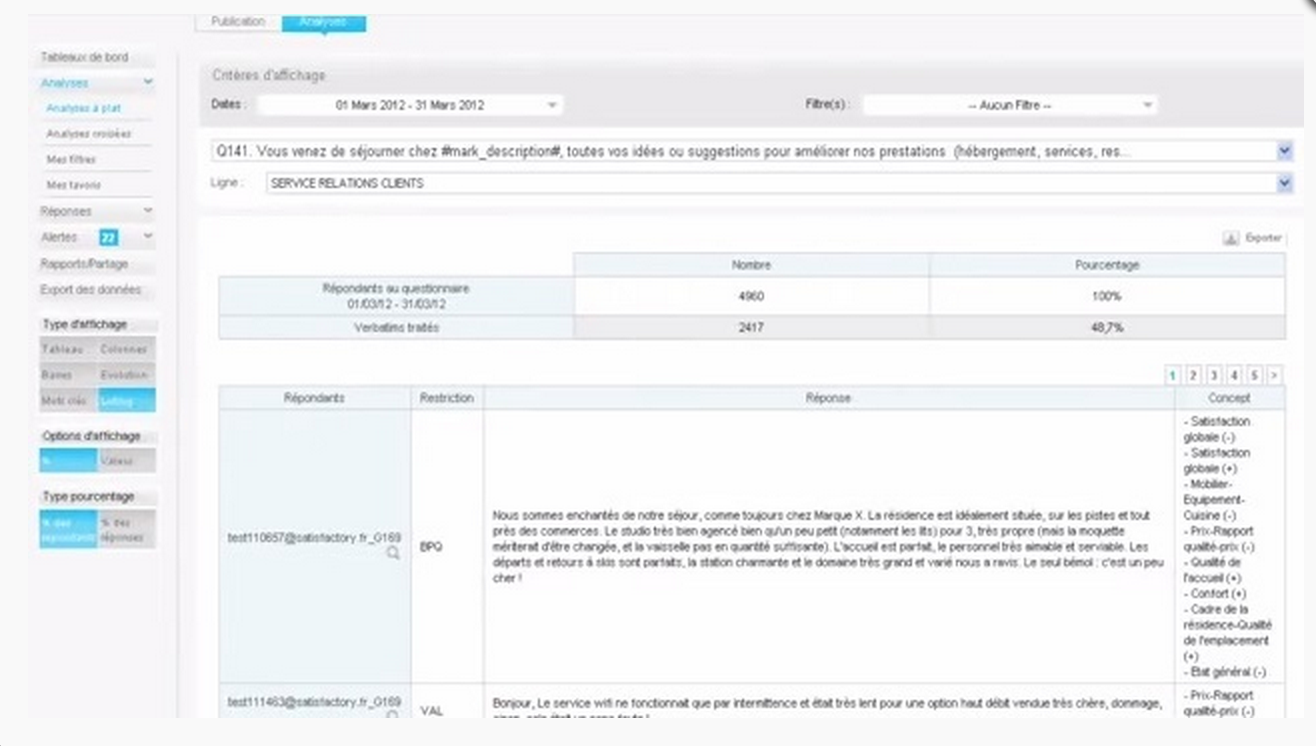 SatisFactory logiciel de gestion de feeback client
