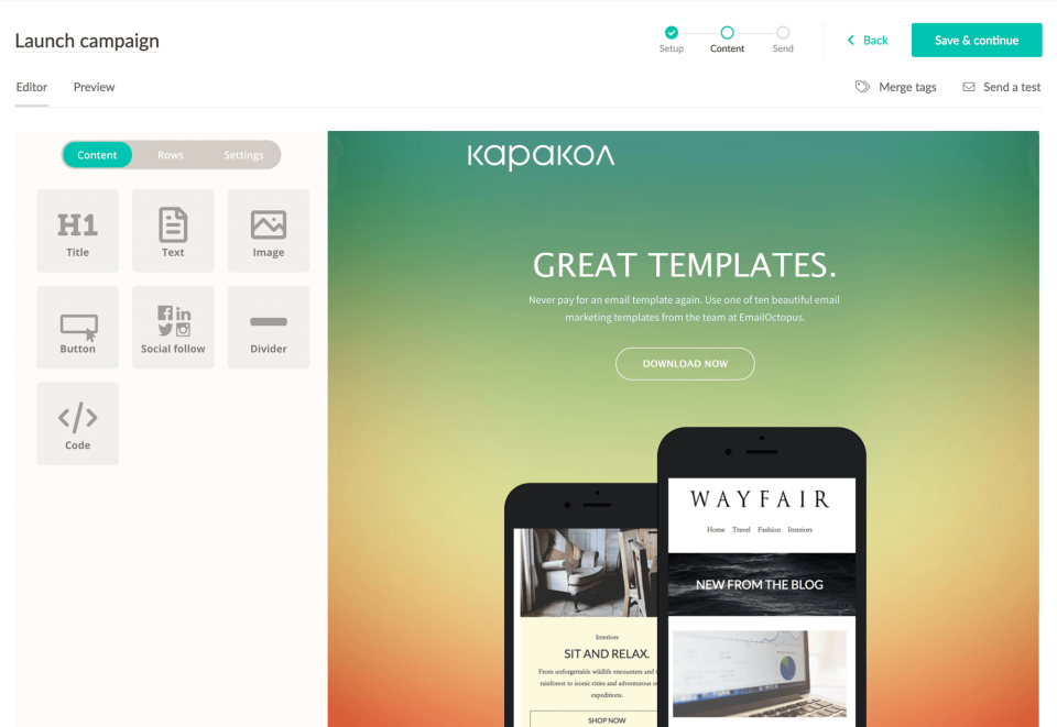 Creazione di una campagna email con EmailOctopus