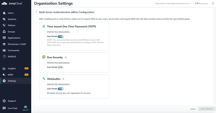 multifactor authenticatie Jumplcloud