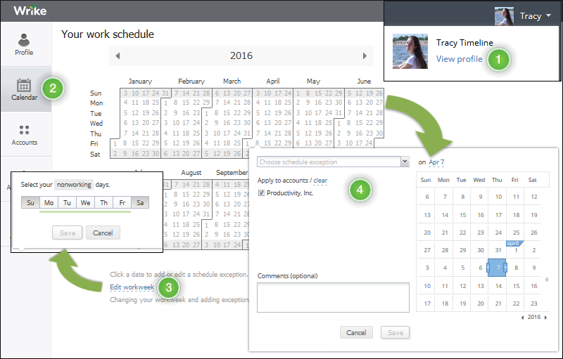 calendrier outil wrike